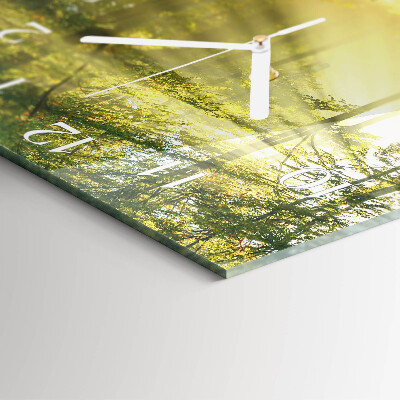 Square wall clock Forest