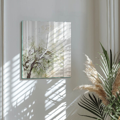 Square wall clock Tree