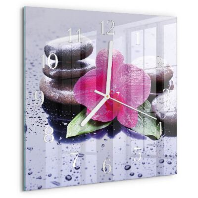 Square wall clock Orchid