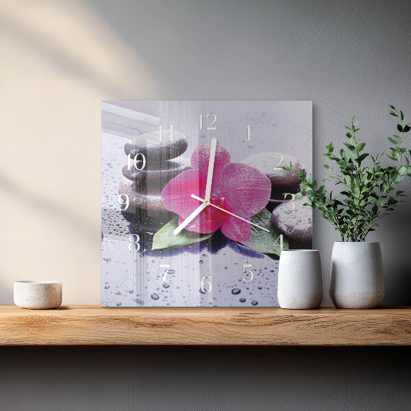 Square wall clock Orchid
