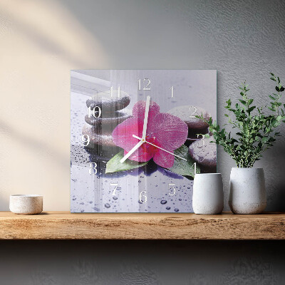 Square wall clock Orchid