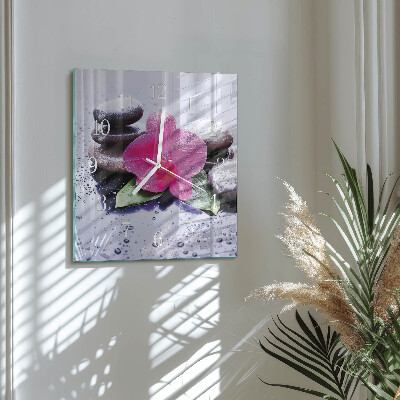 Square wall clock Orchid