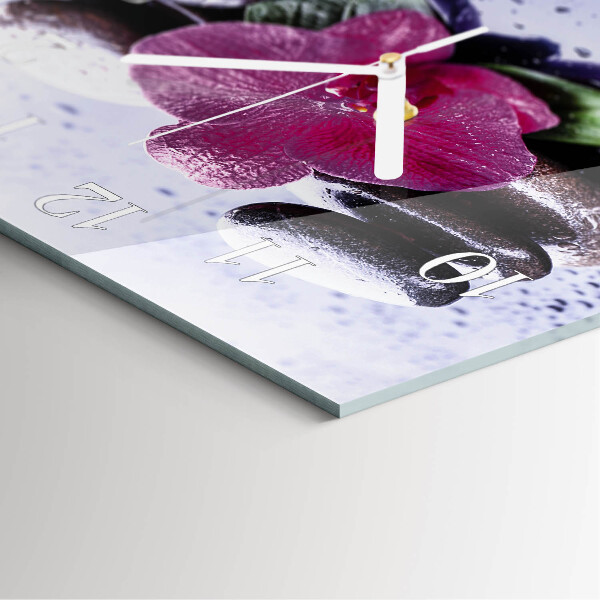 Square wall clock Orchid
