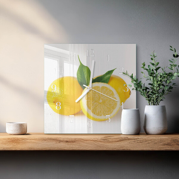 Square wall clock Lemons