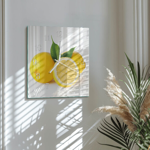 Square wall clock Lemons