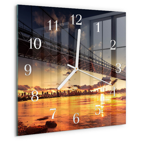 Square wall clock Bridge River