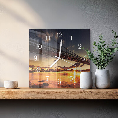 Square wall clock Bridge River