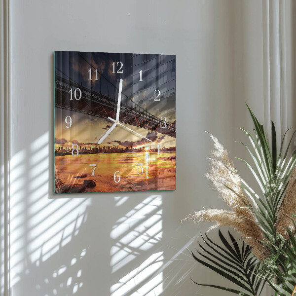 Square wall clock Bridge River