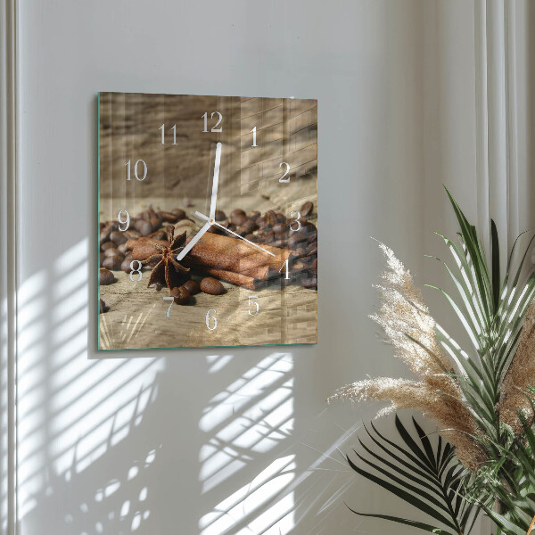 Square wall clock Anise Cinnamon