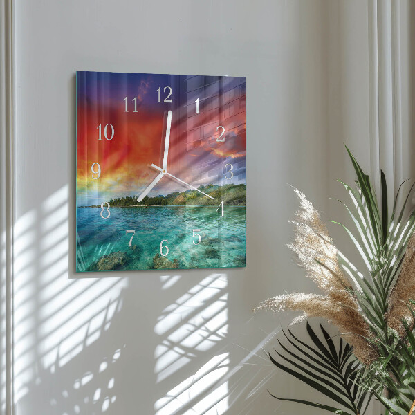 Square wall clock Landscape