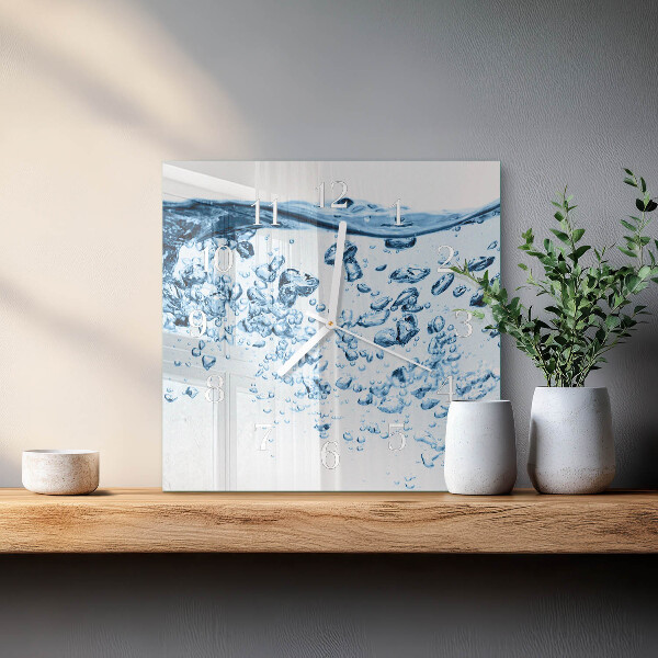 Square wall clock Water