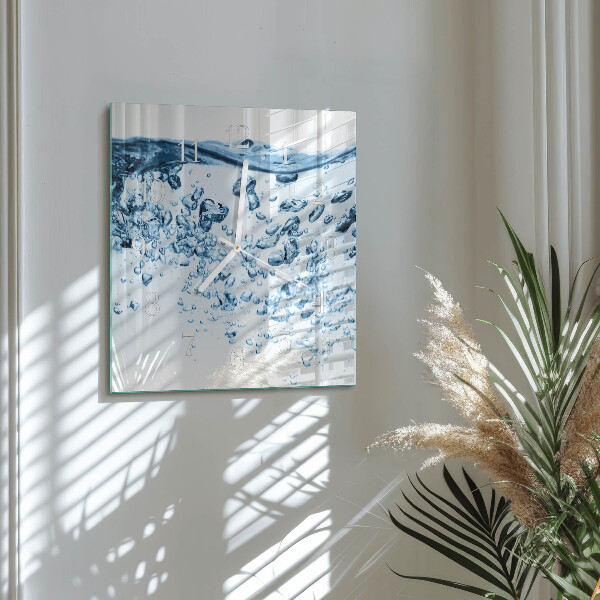 Square wall clock Water