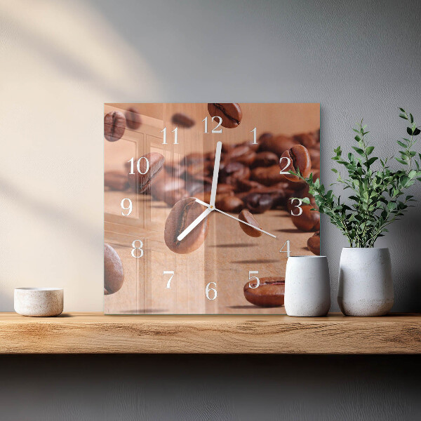 Square wall clock Coffee Beans