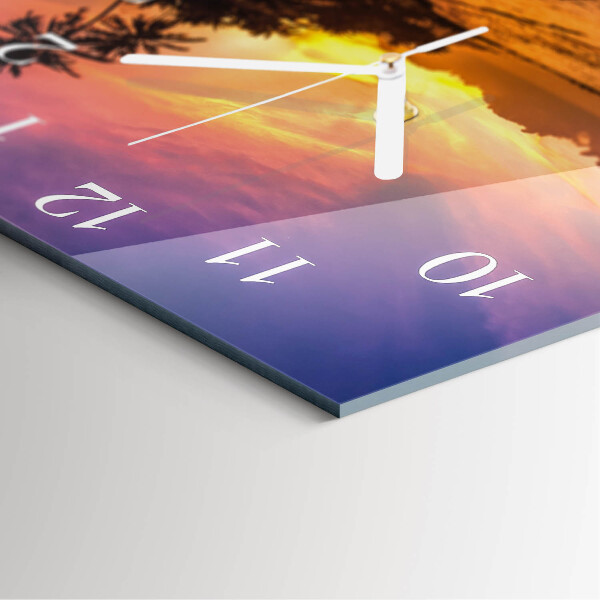 Square wall clock Sunset
