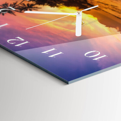 Square wall clock Sunset