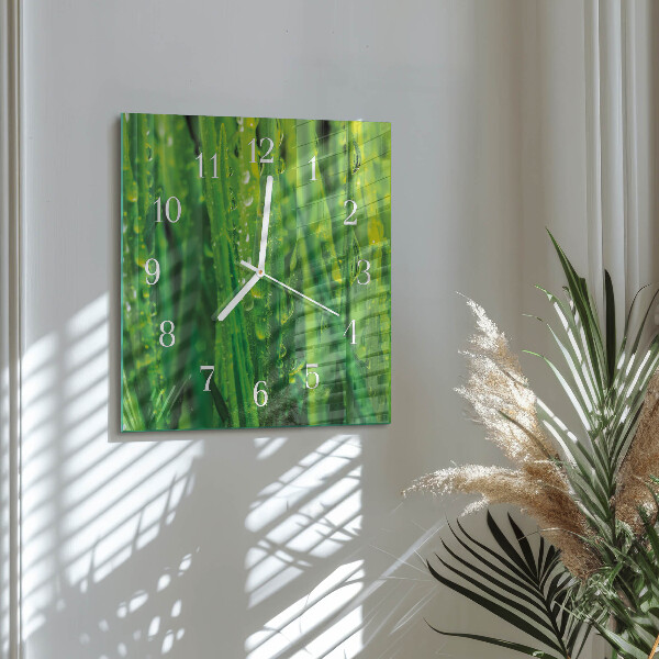 Square wall clock Grass