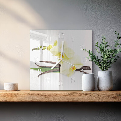 Square wall clock Vanilla Orchid