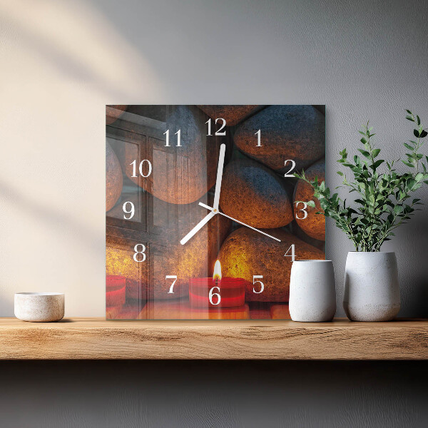 Square wall clock Stones