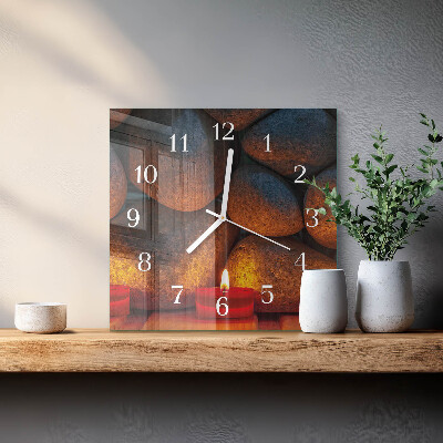 Square wall clock Stones