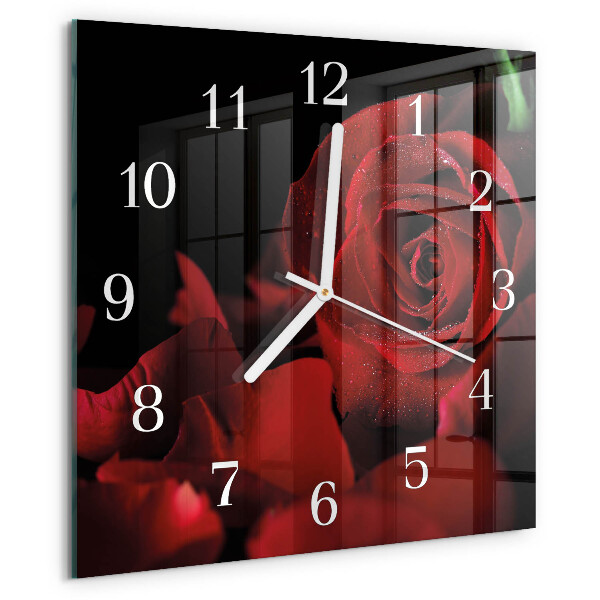 Square wall clock Rose