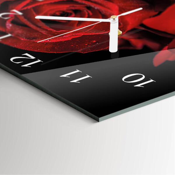 Square wall clock Rose