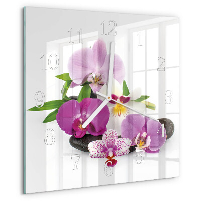 Square wall clock Orchid
