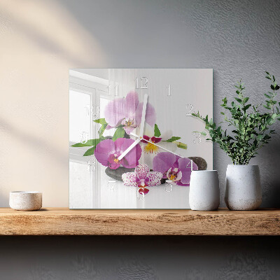Square wall clock Orchid