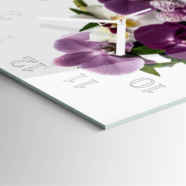 Square wall clock Orchid
