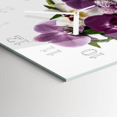 Square wall clock Orchid