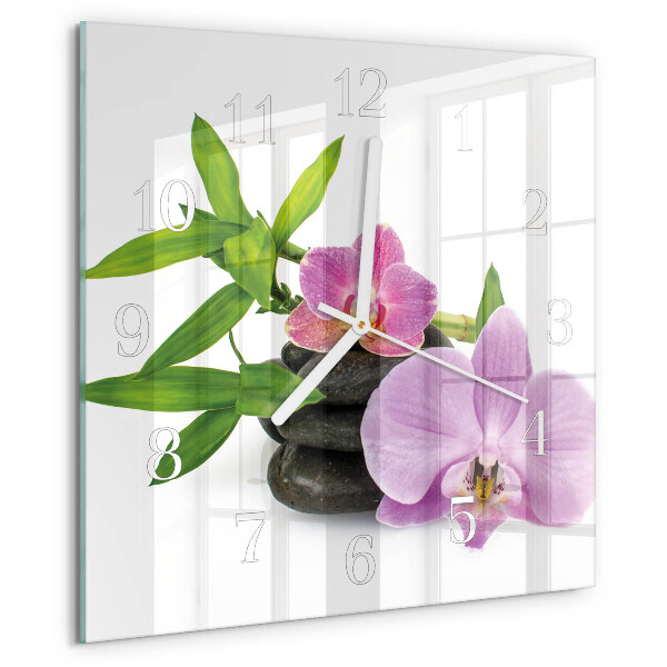 Square wall clock Orchid