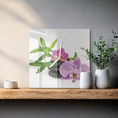 Square wall clock Orchid