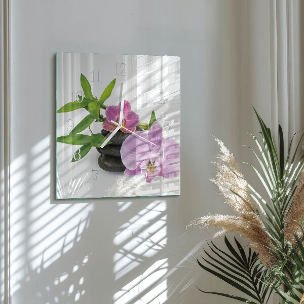 Square wall clock Orchid