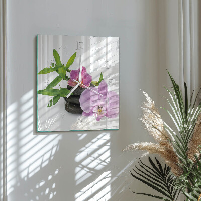Square wall clock Orchid