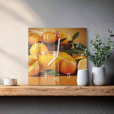 Square wall clock Oranges