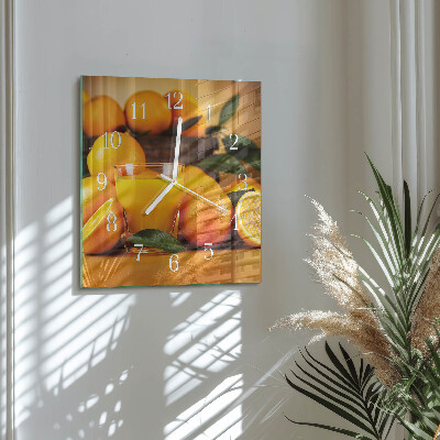 Square wall clock Oranges