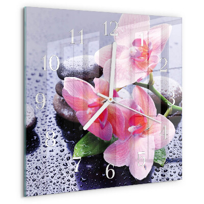Square wall clock Orchid