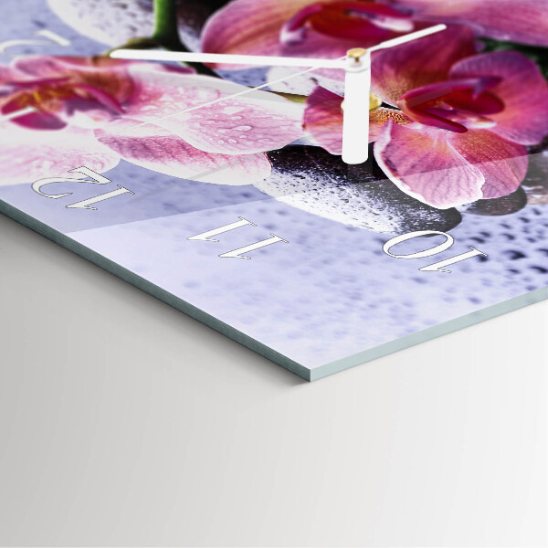 Square wall clock Orchid
