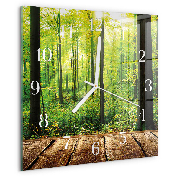 Square wall clock Forest