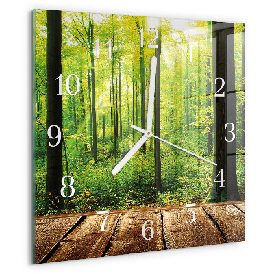 Square wall clock Forest