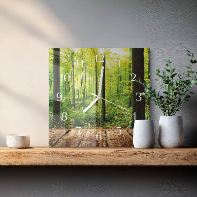 Square wall clock Forest