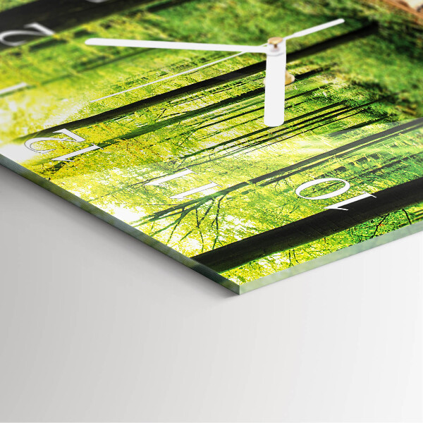 Square wall clock Forest