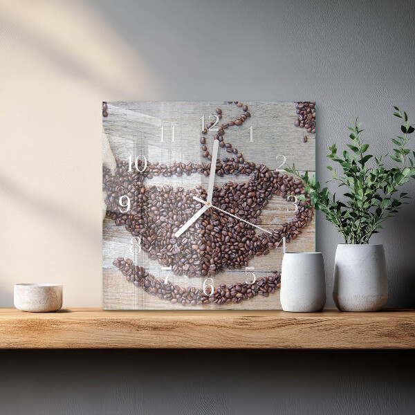 Square wall clock Coffee Beans