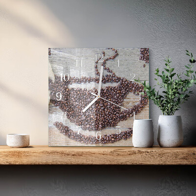 Square wall clock Coffee Beans