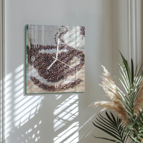 Square wall clock Coffee Beans