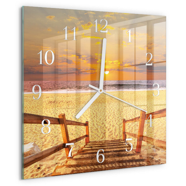 Square wall clock Beach Bridge