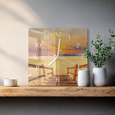 Square wall clock Beach Bridge