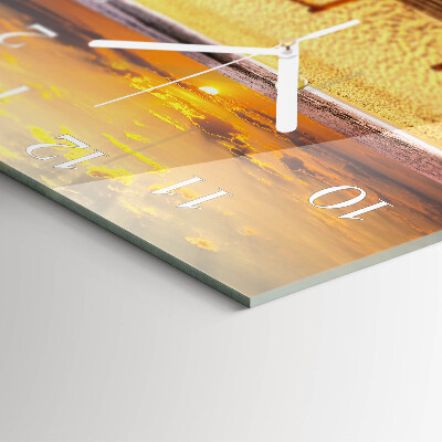 Square wall clock Beach Bridge