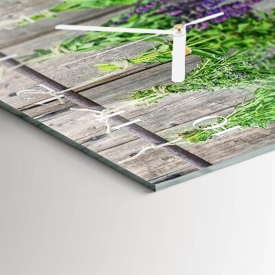 Square wall clock Herbs