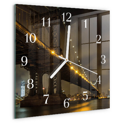 Square wall clock Night of the Bridge