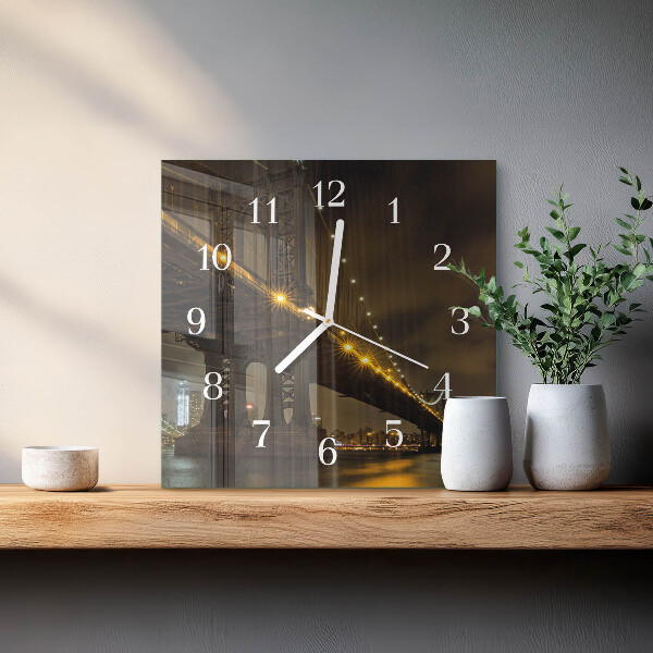 Square wall clock Night of the Bridge